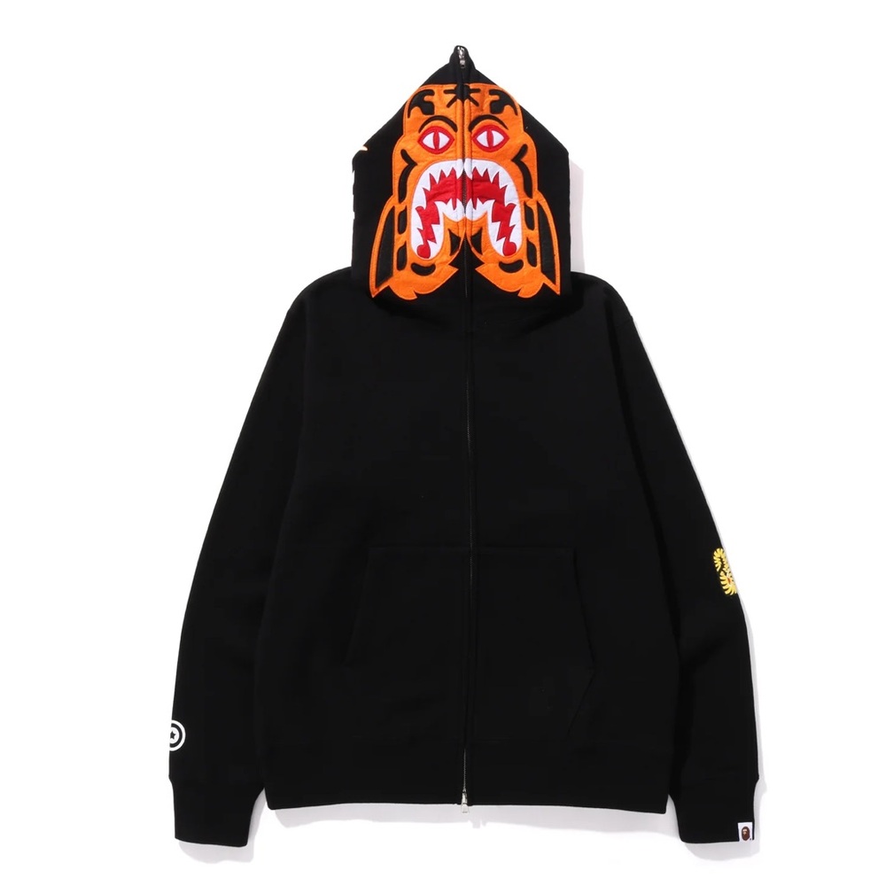 Black Bape Hoodie with Tiger Graphic